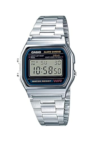 Casio Vintage A158WA-1Q Classic Silver Stainless Steel Men's Digital Watch